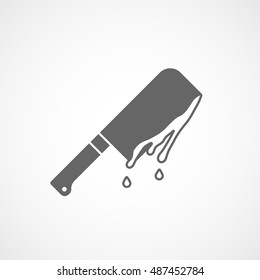 Axe In Blood Halloween Concept Flat Icon On White Background