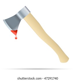 axe with blood - vector illustration