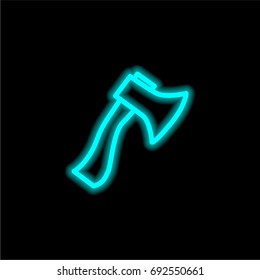 Axe blue glowing neon ui ux icon. Glowing sign logo vector