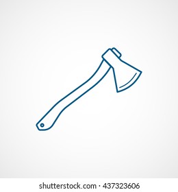 Axe Blue Line Icon On White Background