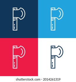 Axe blue and red four color minimal icon set