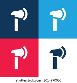 Axe blue and red four color minimal icon set