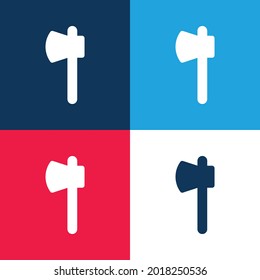 Axe blue and red four color minimal icon set