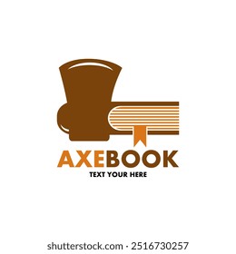 Axe book vector logo template. This design use axe and book symbol. Suitable for education