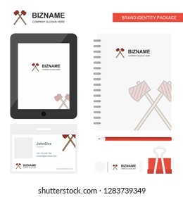 Axe  Business Logo, Tab App, Diary PVC Employee Card and USB Brand Stationary Package Design Vector Template