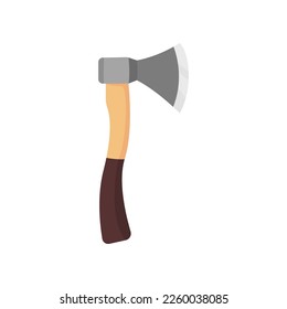 Axe of carpenter for cutting trees vector illustration. Cartoon drawing of wood cutting industry element or tool isolated on white background. Construction, carpentry concept