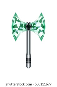 Axe Cartoon Medieval Weapon Isolated on White Background Element. Vector Illustration Icon Can be used for RPG, Web, Mobile App, Infographics. Game asset.