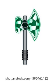 Axe Cartoon Medieval Weapon Isolated on White Background Element. Vector Illustration Icon Can be used for RPG, Web, Mobile App, Infographics. Game asset.