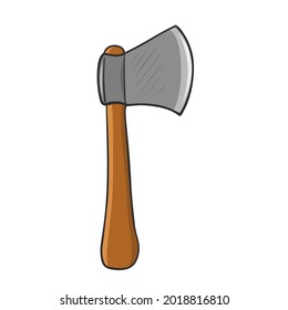 axe in cartoon style on white for design