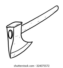 axe / cartoon vector and illustration, black and white, hand drawn, sketch style, isolated on white background.