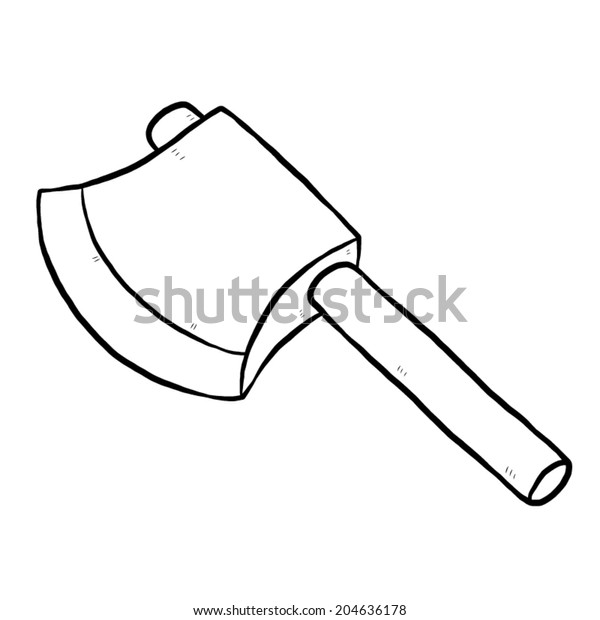 Axe Cartoon Vector Illustration Black White Stock Vector (Royalty Free