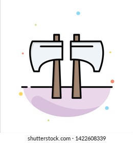 Axe, Chop, Lumberjack, Tool Abstract Flat Color Icon Template