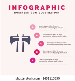 Axe, Chop, Lumberjack, Tool Infographics Presentation Template. 5 Steps Presentation