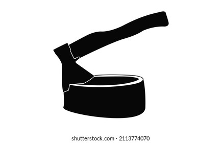 Axe for chopping firewood in hemp