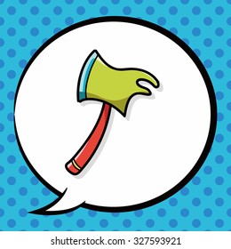 axe color doodle, speech bubble