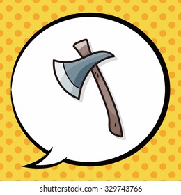 axe color doodle, speech bubble