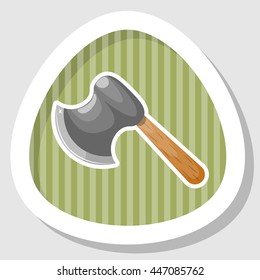 Axe colorful icon. Vector illustration in cartoon style