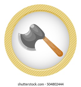 Axe colorful icon. Vector illustration in cartoon style