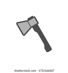 Axe colorful vector icon, garden tool, equipment and accessory. Isolated single illustration.