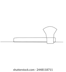 Axe continuous line drawing. Home tool for cutting wood. Simple hand drawn style vector design element. Illustration for industrial and construction.