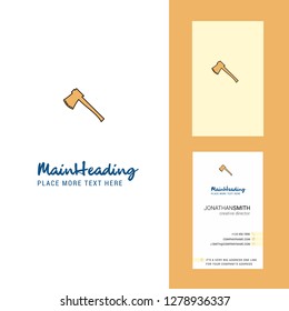 Axe  Creative Logo and business card. vertical Design Vector