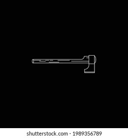 Axe Cutting Tool In Horizontal Position blue gradient vector icon