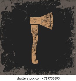 Axe design on grunge background, vector