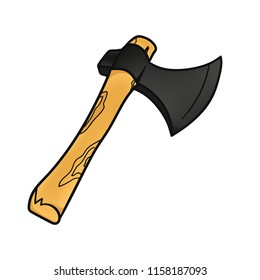 axe doodle icon vector color
