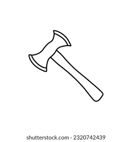  Axt bearbeitbares doodle handgezeichnet Symbol. Eine Axt für Camping, Wandern, Tourismusgrafik