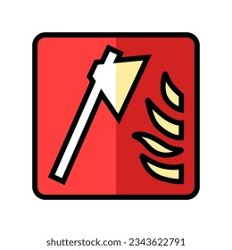 axe emergency safety color icon vector. axe emergency safety sign. isolated symbol illustration