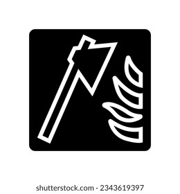 axe emergency safety glyph icon vector. axe emergency safety sign. isolated symbol illustration