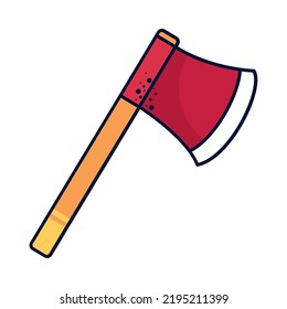 axe equipment icon flat isolated