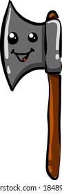 Axe with eyes, illustration, vector on white background