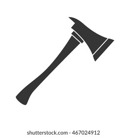 Axe Fireman Steel Tool Ax Wooden Handle Hack Vector Graphic Isolated Illustration