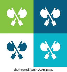 Axe Flat four color minimal icon set