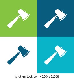 Axe Flat four color minimal icon set