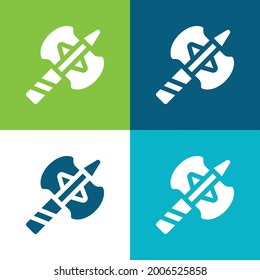 Axe Flat four color minimal icon set