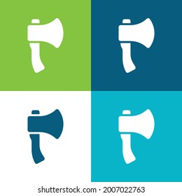 Axe Flat four color minimal icon set