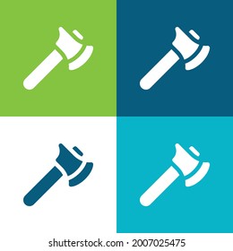 Axe Flat four color minimal icon set