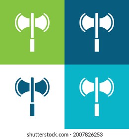 Axe Flat four color minimal icon set