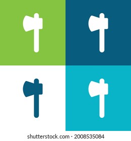 Axe Flat four color minimal icon set