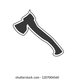 Axe flat icon isolated on white background. Vector illustration.