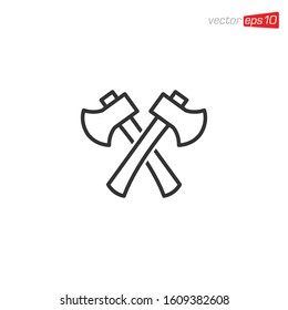 Axe Flat Icon Logo Illustration