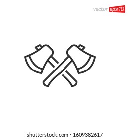 Axe Flat Icon Logo Illustration