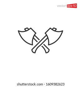 Axe Flat Icon Logo Illustration