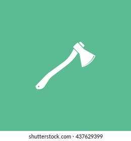 Axe Flat Icon On Green Background