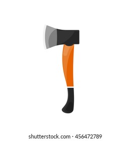 Axe in a flat style. Camping, hiking, surviving.Vector illustration.