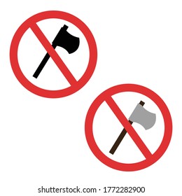 Ax símbolo prohibido. Sin signo de arma aislada