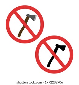 Ax símbolo prohibido. Sin signo de arma aislada