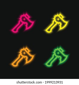 Icono vectorial de neón brillante de cuatro colores